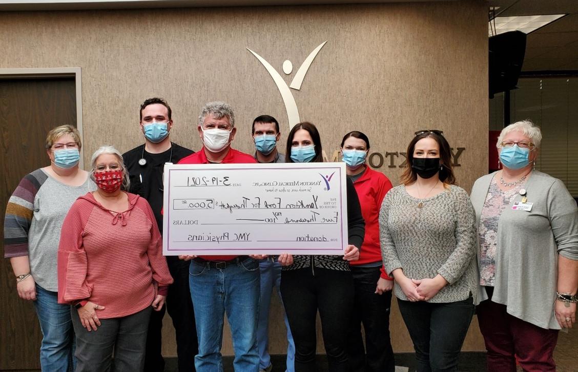 Yankton Medical Clinic Makes Donation to Yankton Food For Thought Program